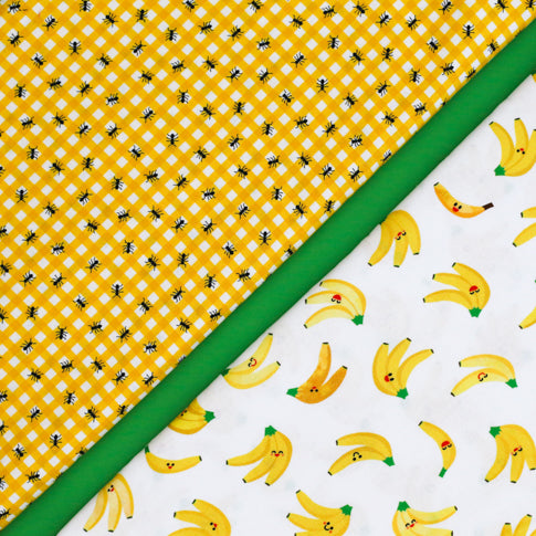 Bananas - White - Ann Kelle - Digital Print - Cotton Fabric