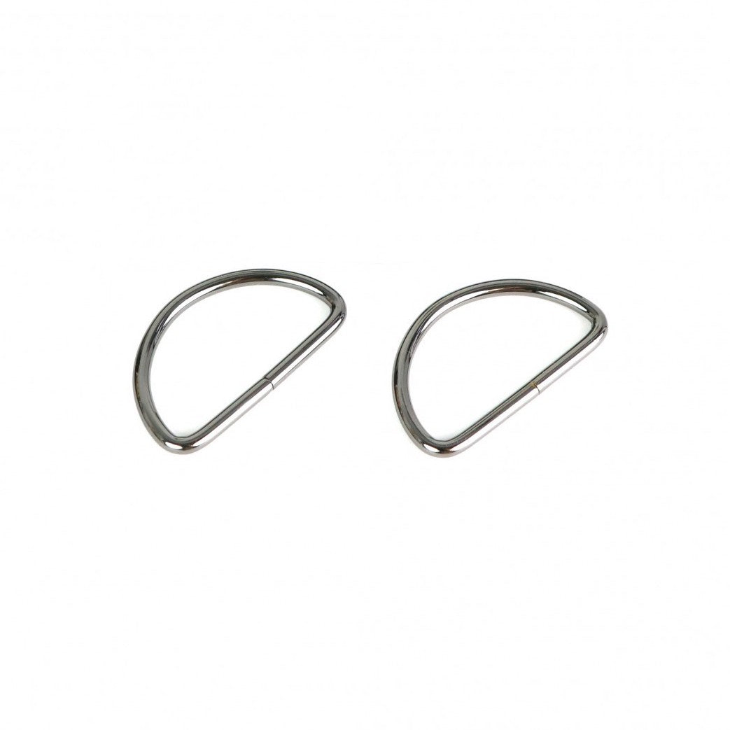 38mm (1.5") Nickel Metal Welded D-Rings - per pair of two