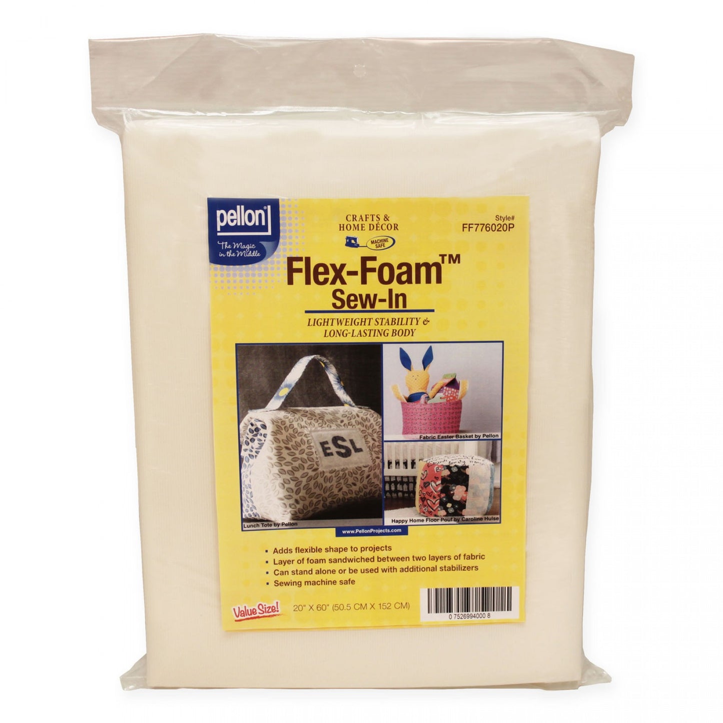 Pellon - Flex Foam Soft Sew-In Polyester Stabilizer 20" x 60"