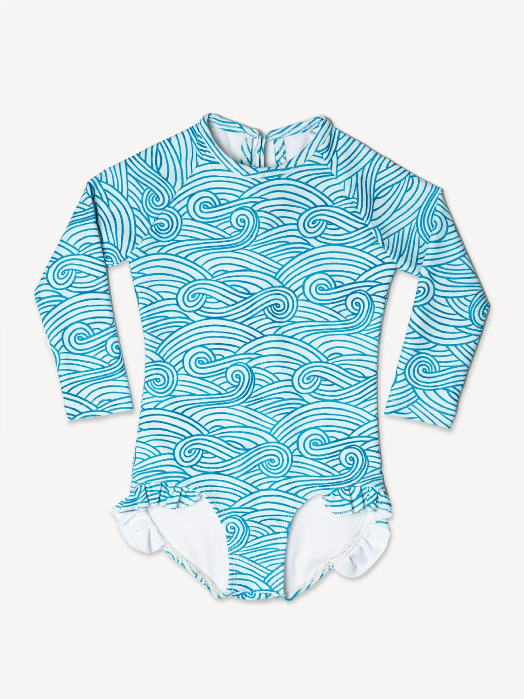 Swim Knit - UPF 50 - Blue Waves - Deadstock - 250gsm - Recycled Polyester