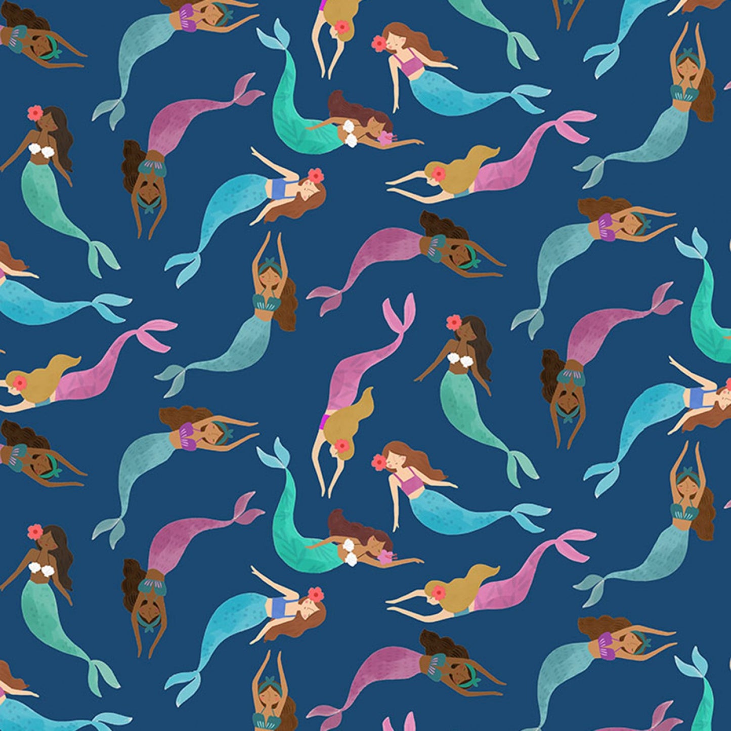 Navy Mermaid Toss - Shell Yeah - Digital Print