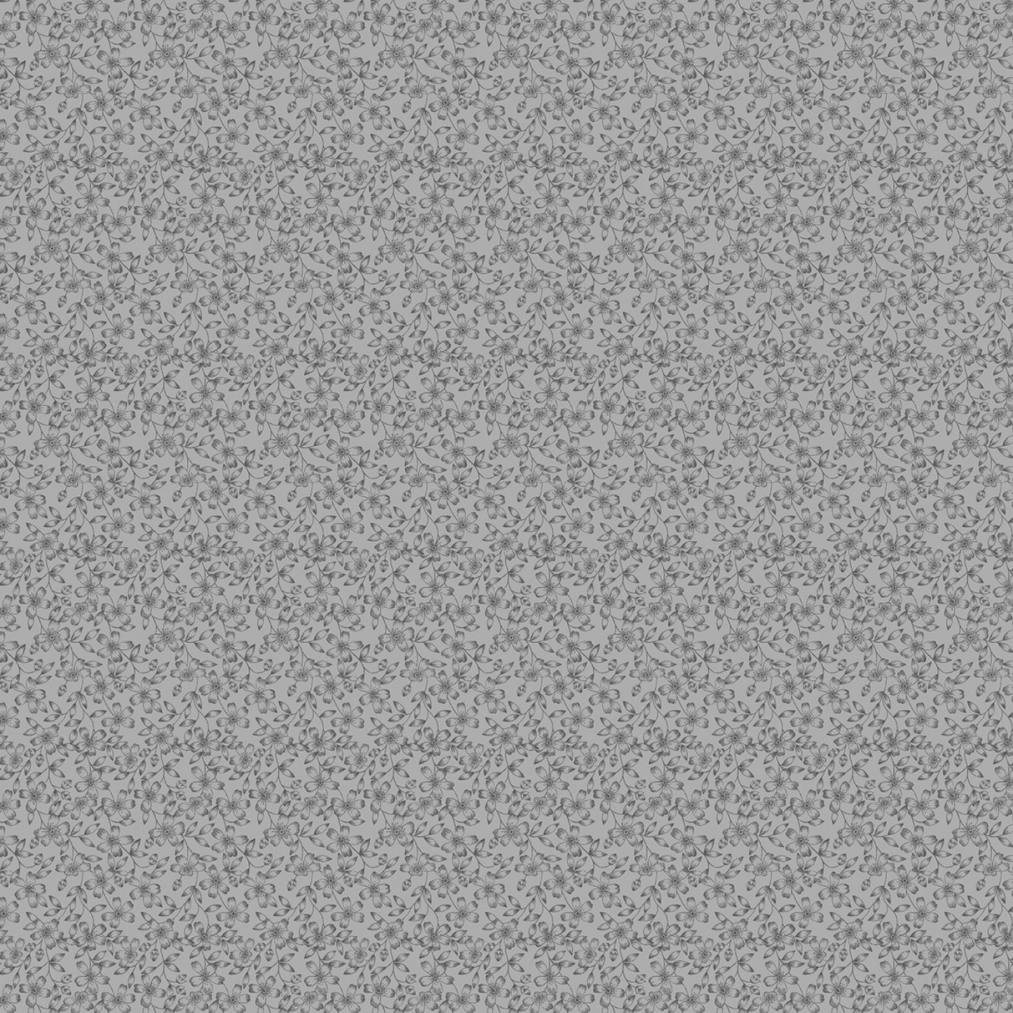 Rock Fall Floral - Grey - Cotton Fabric