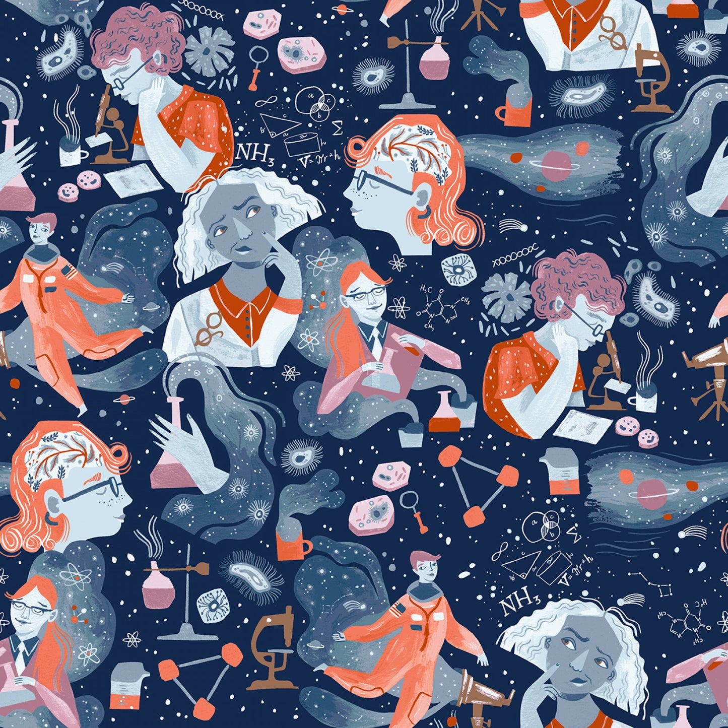 Atomic - Blueberry - Cotton Fabric
