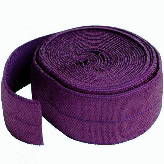 20mm (3/4") Fold Over Elastic FOE - Plum