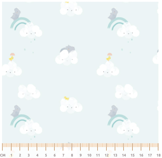 Rhinos - Blue - Cotton Poplin