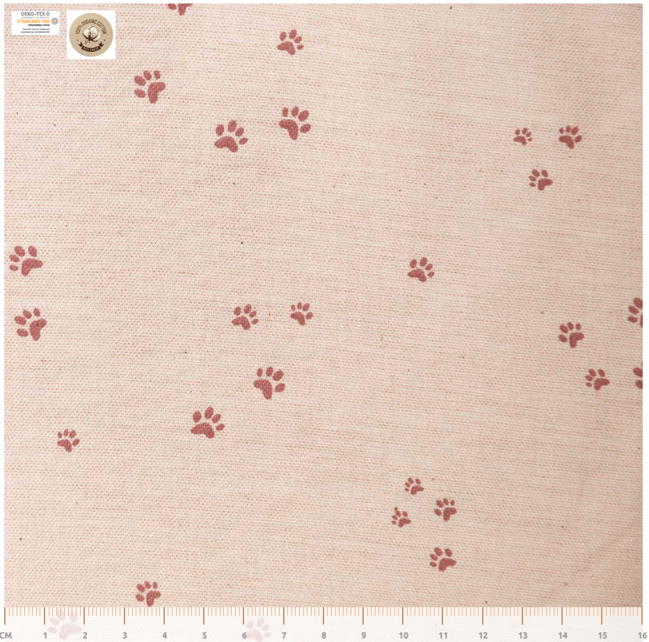 Footprints - Pink - Viyella Organic Cotton Twill