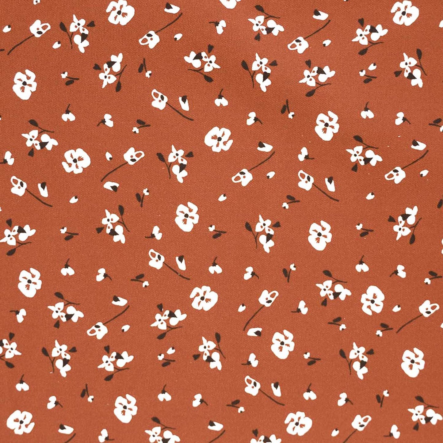 Autumn Flowers - Brick - Viyella Cotton Twill
