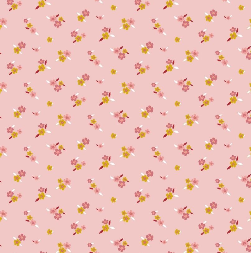 Ditsy Flowers - Pink - GOTS Certified Organic Cotton Jersey Knit