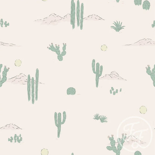 Dark Cactus Desert - Cotton Jersey Knit