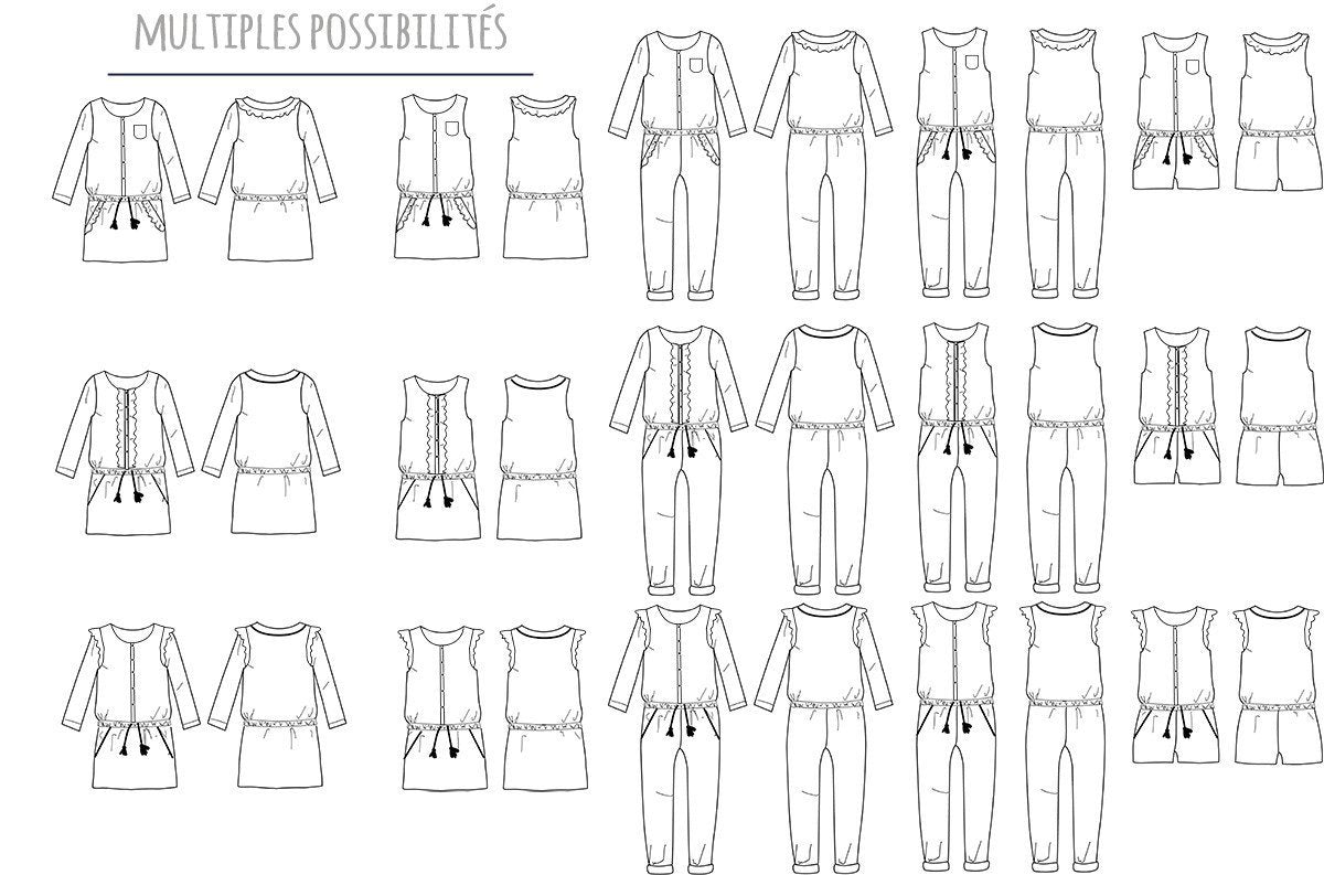 Ikatee - MARIEKE Jumpsuit, playsuit & dress - Kids 3/12 - Paper Sewing Pattern