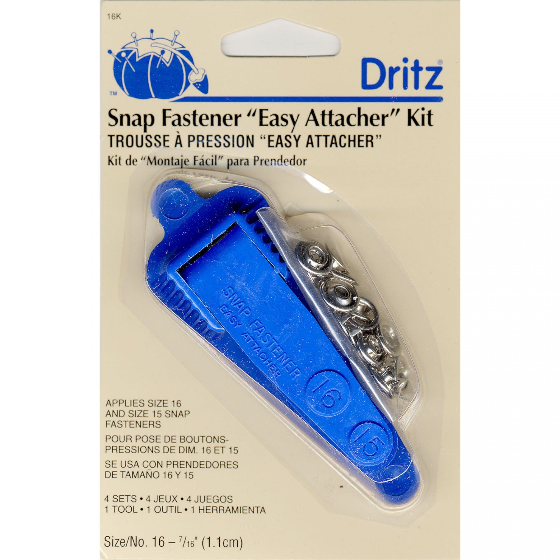 Dritz Easy Atacher Kit and Refill Snaps Size 15-16 - Jones & Vandermeer