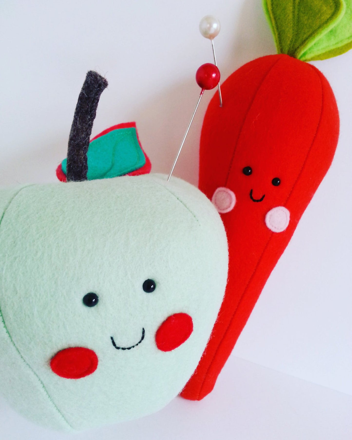 Ric Rac - Carrot and Apple - Soft Toy or Pin Cushion