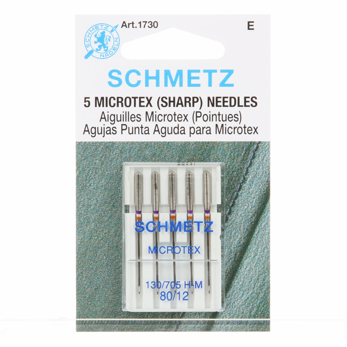 SCHMETZ #1730 Microtex Needles Carded - 80/12 - 5 count
