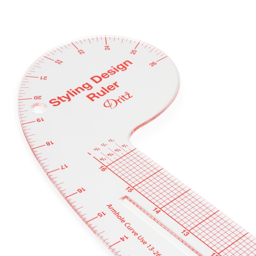 Dritz - Curve Ruler Set - Styling Design Ruler - French Curve, Hip Curve, Straight Ruler, Cut-Out Slot