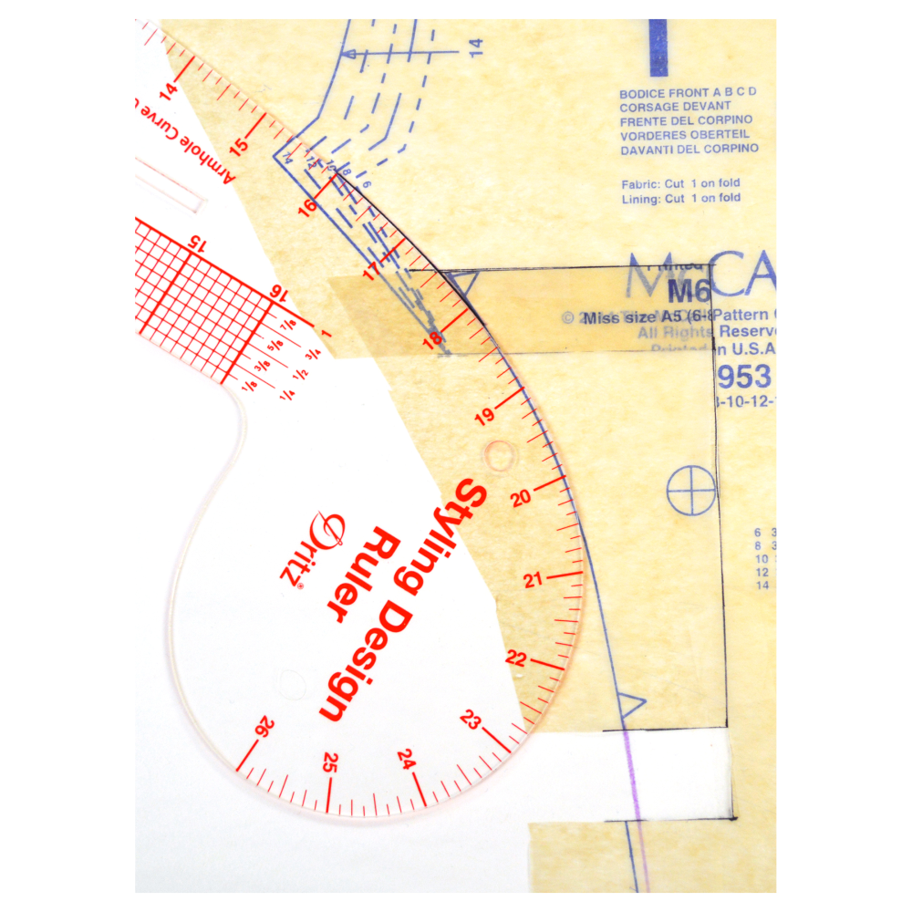 Dritz - Curve Ruler Set - Styling Design Ruler - French Curve, Hip Curve, Straight Ruler, Cut-Out Slot