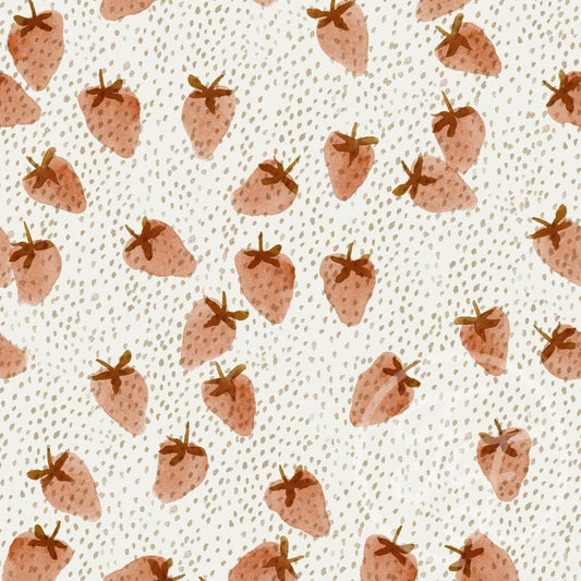 Strawberry & Seeds - Cotton Jersey Knit