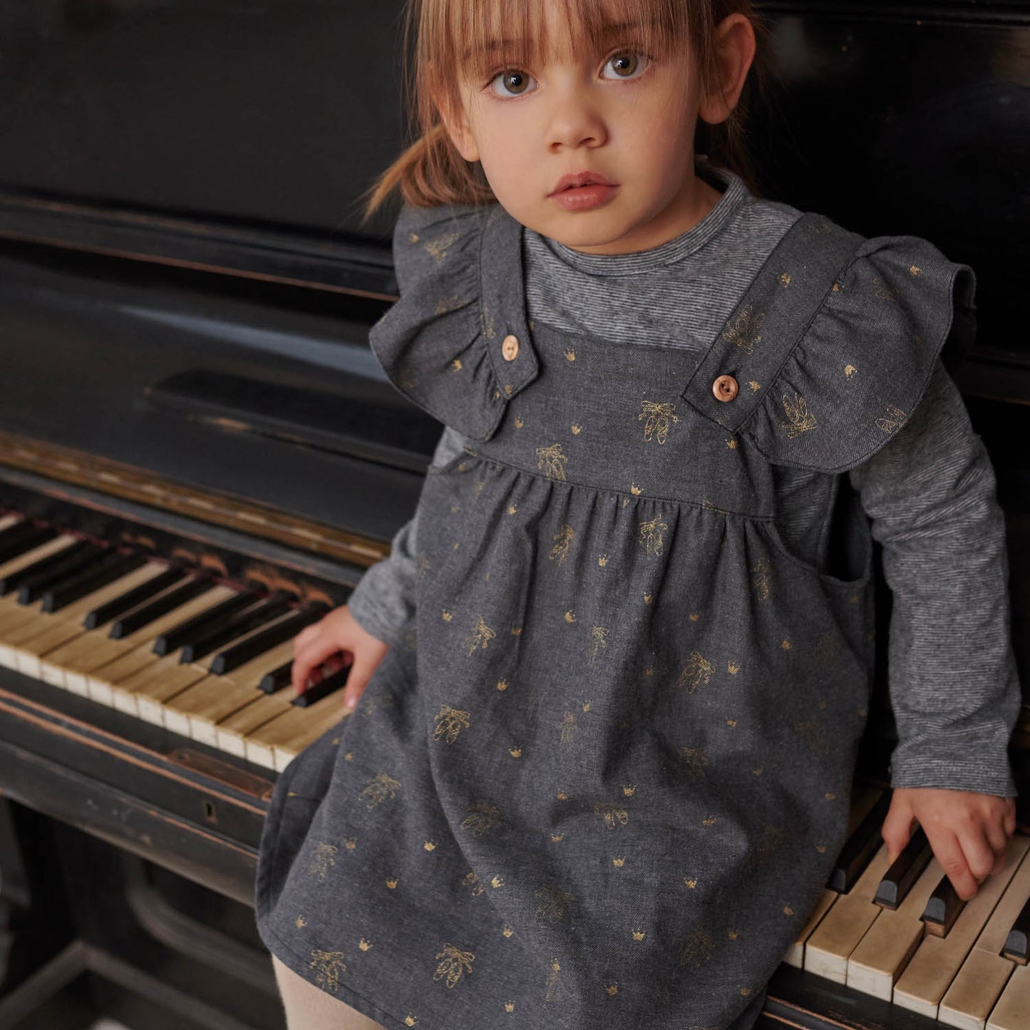 Ballerinas - Graphite Grey - Viyella Organic Cotton Twill