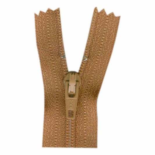 General Purpose Lightweight Close End Zipper 55cm (22″) - Light Brown