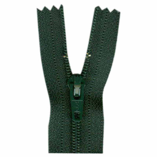 General Purpose Lightweight Close End Zipper 55cm (22″) - Forest Green