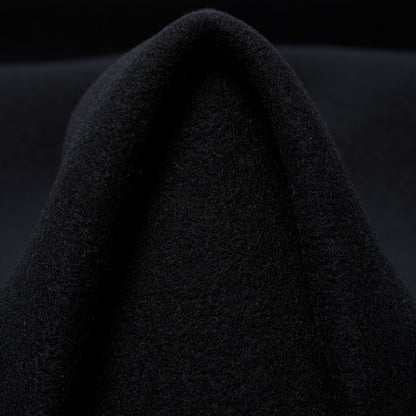 Heavy 100% Cashmere Double Cloth Splittable Coating - Black - Designer Deadstock - Made in Italy