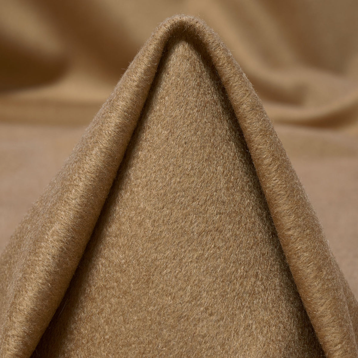 100% Brushed Cashmere Coating - Camel - Designer Deadstock