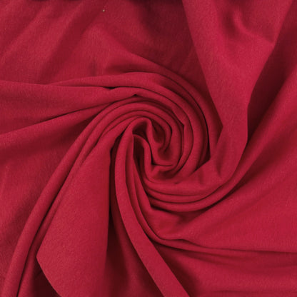 Bamboo Cotton 1x1 Rib Knit  - Red - Deadstock