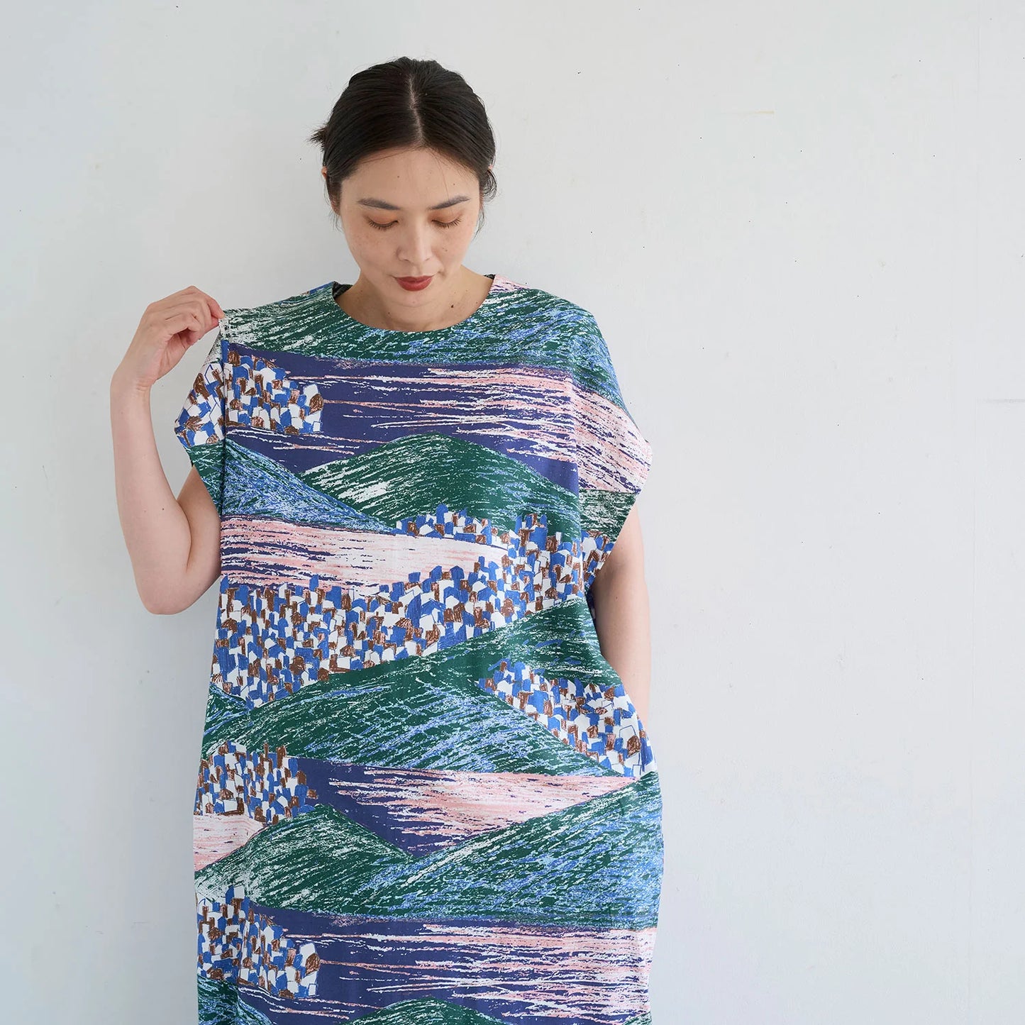 Keshiki - Lake & City - 2A - Cotton Viyella Twill Fabric