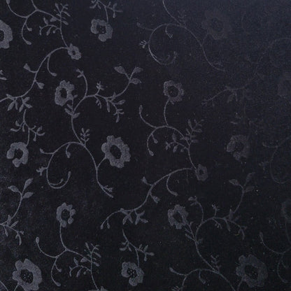 Floral Stretch Polyester Velvet - Black Floral - Film Studio Deadstock