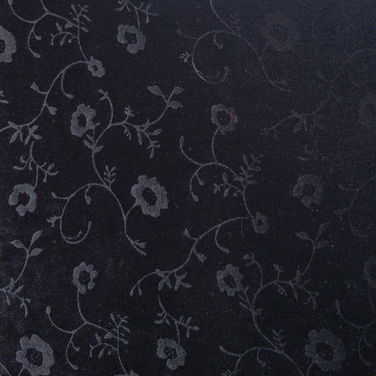 Floral Stretch Polyester Velvet - Black Floral - Film Studio Deadstock