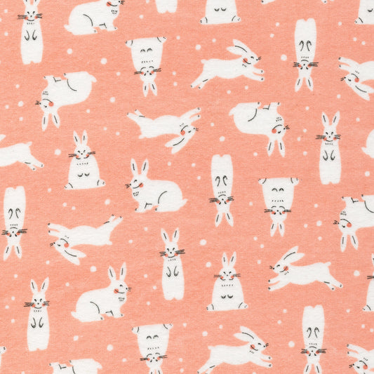 Snowhares - Winter Forest - Pink - Organic Cotton Flannel