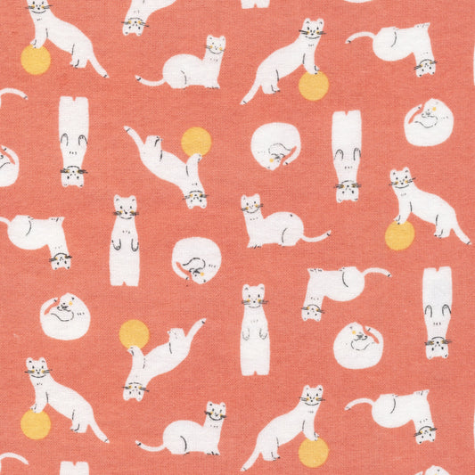 Stoats - Winter Forest - Pink - Organic Cotton Flannel