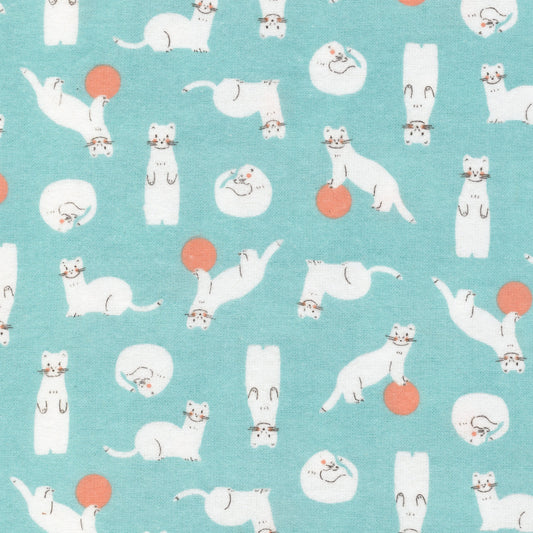 Stoats - Winter Forest - Turquoise - Organic Cotton Flannel