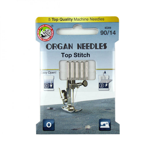 ORGAN Brand Needles Top Stitch Size 90/14 - 5 count