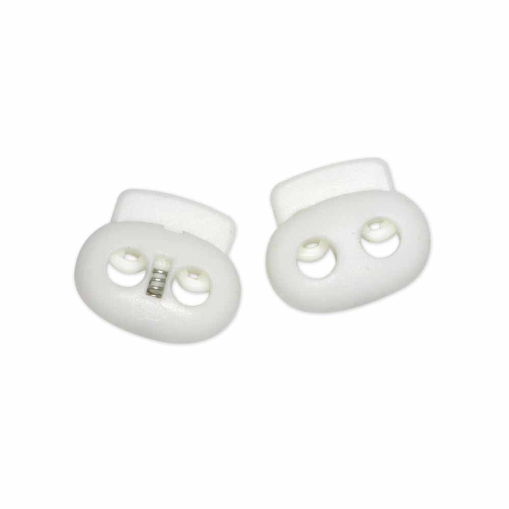 UNIQUE SEWING 2 Hole Cord Stops - White - 2 pcs