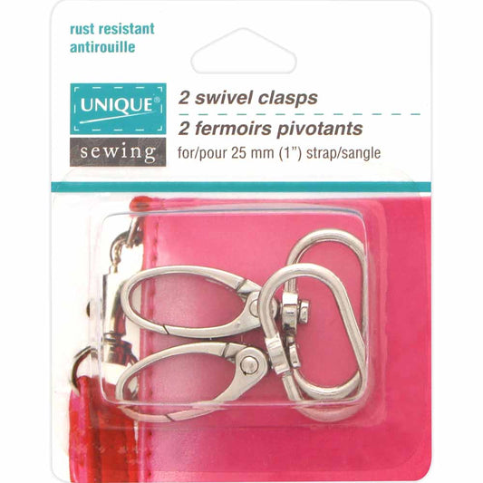 UNIQUE SEWING Swivel Clasps - 25mm (1″) - Silver - 2 pcs.