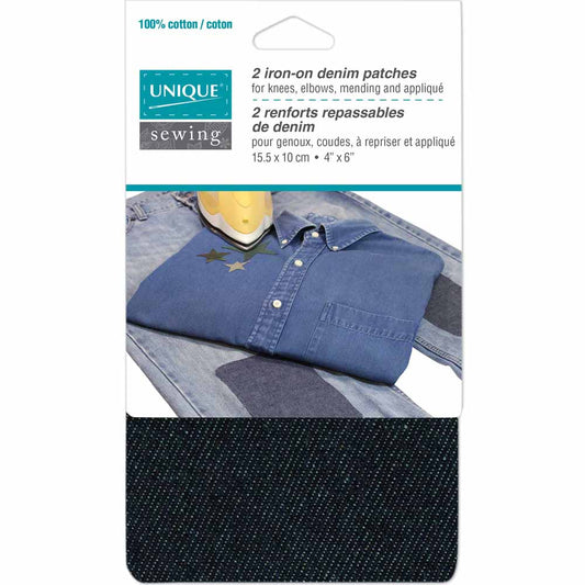UNIQUE SEWING Dark Denim Patch 10 x 15cm (4″ x 6″) - 2pcs