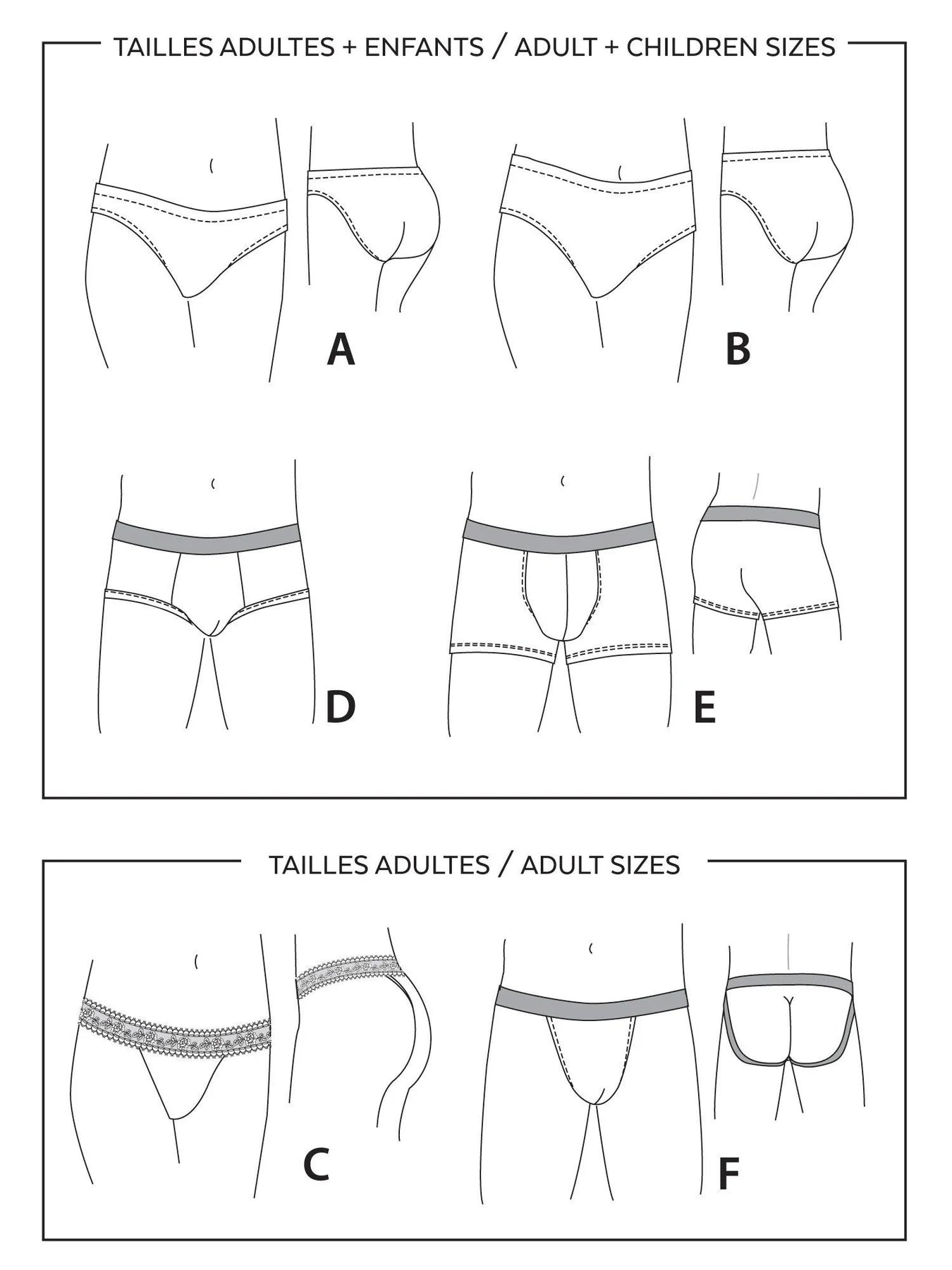 Jalie - 3242 - Underwear for Men, Women & Children