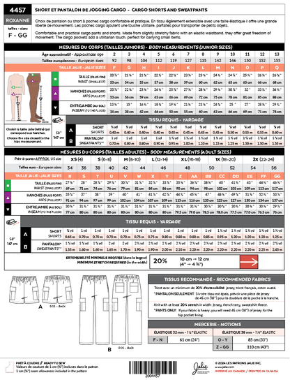 Jalie - 4457 - Roxanne Cargo Pants & Shorts