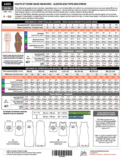 Jalie - 4460 - Elsa Sleeveless Top & Dress
