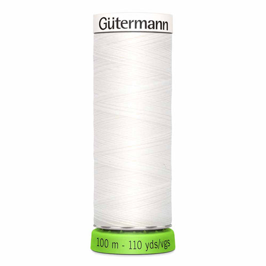 Gütermann rPet (100% Recycled) Sew-All Thread 100m - Col. 800 - White
