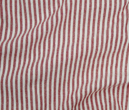 52" Remnant - Yarn Dyed Red & White - Organic Cotton Stripe