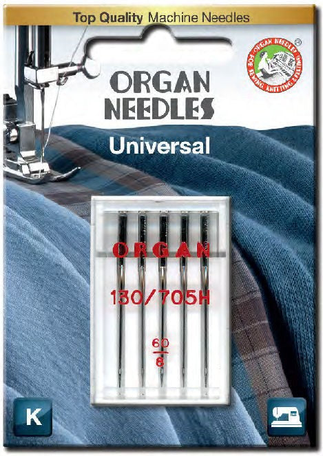 ORGAN Brand Needles Universal Size 60/8 - 5 count