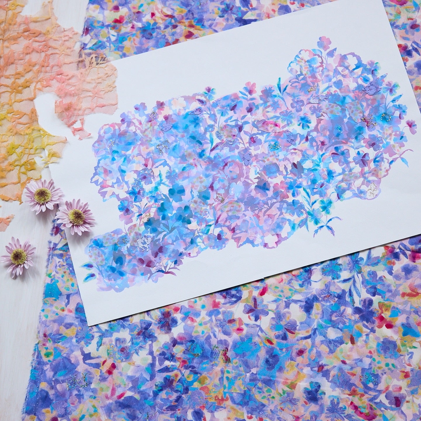 Mumea - Pansy - 4A - Fine Cotton Sheeting Fabric