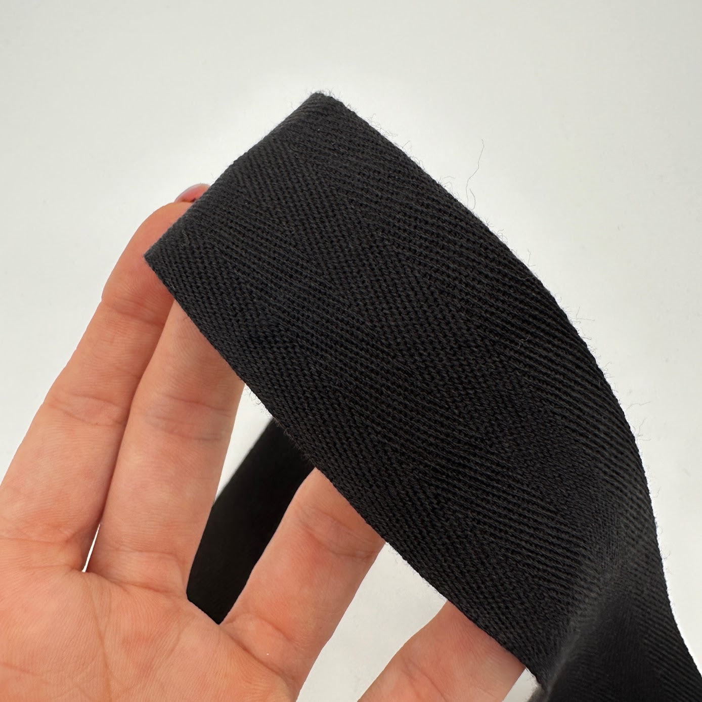 38mm (1.5") Herringbone Twill Tape 100% Cotton - Black