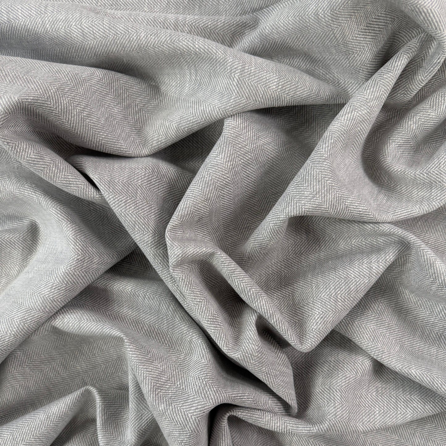 Yarn Dyed Linen Cotton Herringbone - Light Grey