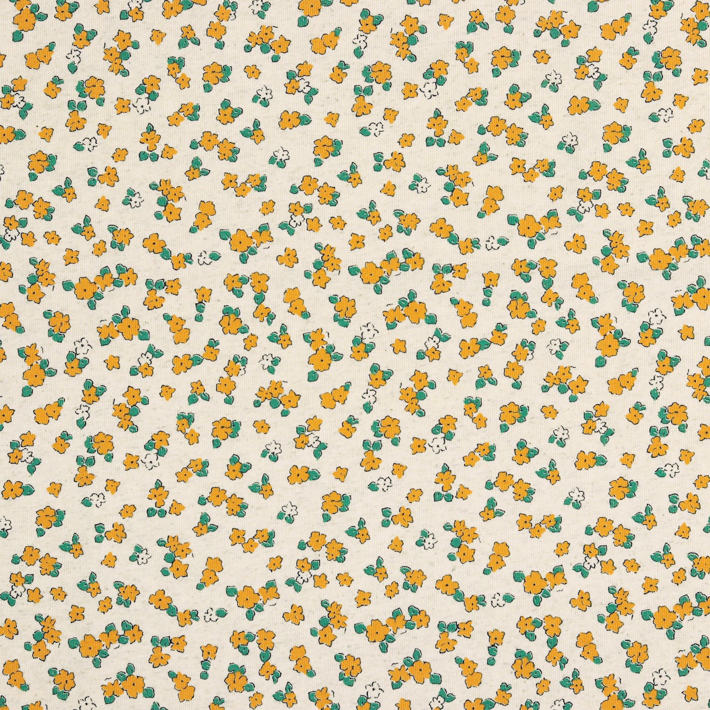 Linen Jersey - Floral - Digital Print on Unbleached Natural