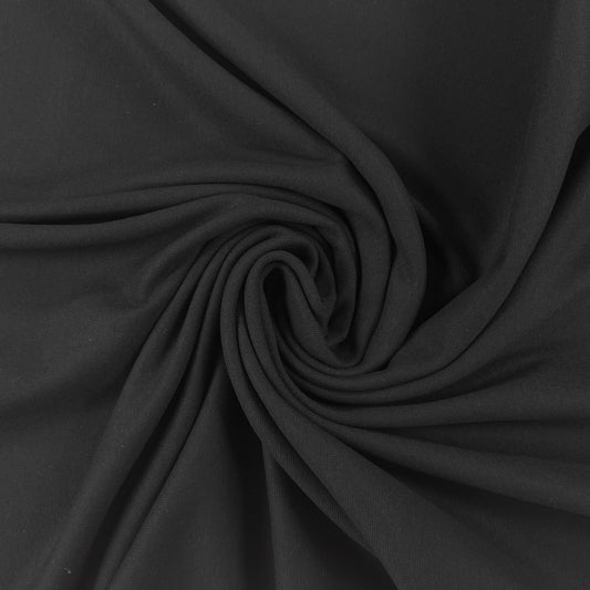 Organic Cotton 1x1 Rib Knit - Black - Made in Canada