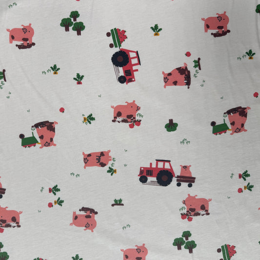 Organic Cotton Jersey - Pigs