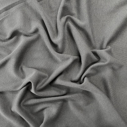 34" Remnant - Bamboo Cotton 1x1 Rib Knit Fabric - Warm Grey