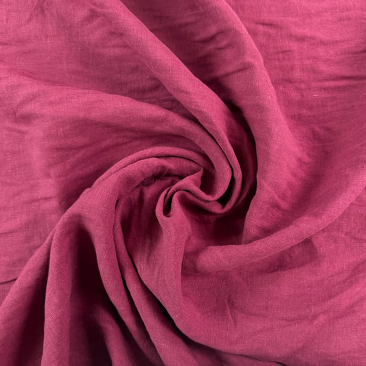 Stone Washed Linen - Dark Fuchsia